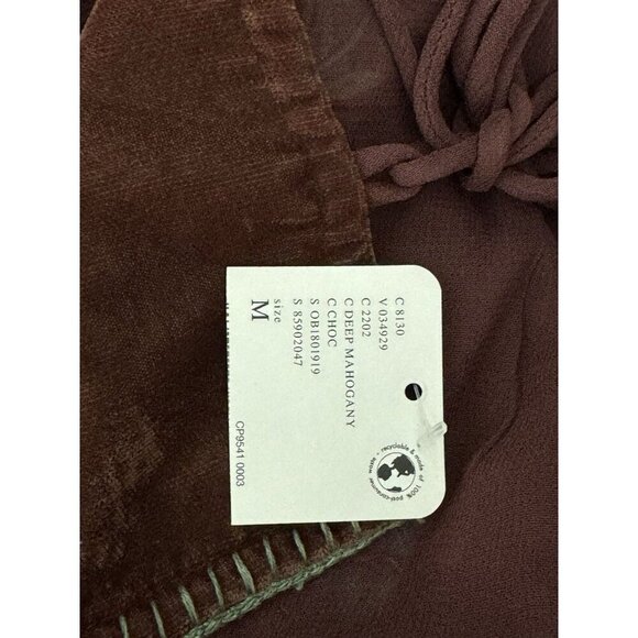 Free People Sz M Sonja Skirt Tank Set Maxi Brown Velvet Floral Boho Festival New - Picture 9 of 10